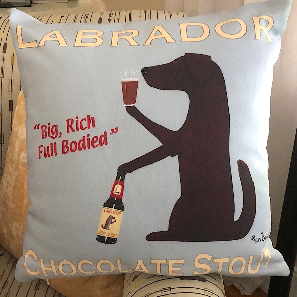 Ken Bailey Chocolate Lab throw pillow